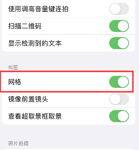 梨林镇苹果手机维修网点分享iPhone如何开启九宫格构图功能