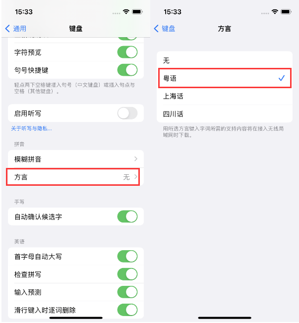 梨林镇苹果14服务点分享iPhone 14plus设置键盘粤语方言的方法 